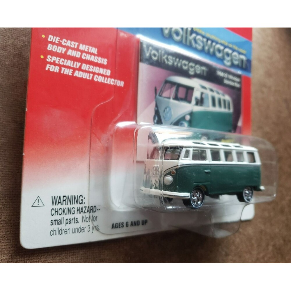 2002 Johnny Lightning VOLKSWAGEN VW 1966 21 WINDOW SAMBA BUS GREEN 1:64 5 Spoke - Picture 8 of 16